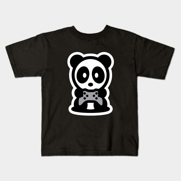 Gamer Panda Kids T-Shirt by Bambu